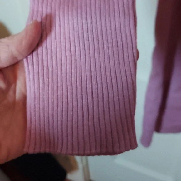 525 America Ribbed Knit Duster Sweater Dusty Lilac Large - Picture 7 of 11